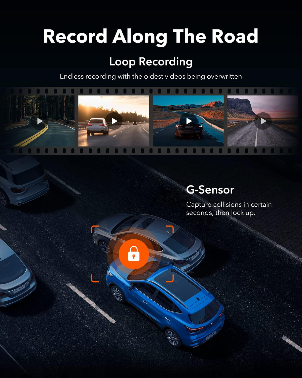 WOLFBOX G930 10'' 4K Rear View Mirror Camera with 64GB Card,5.8GHz WiFi | Dash Cam Front and Rear with WDR,Touch Screen Rearview Mirror Backup Camera,Night Vision,Parking Monitor,Reverse Assist,GPS