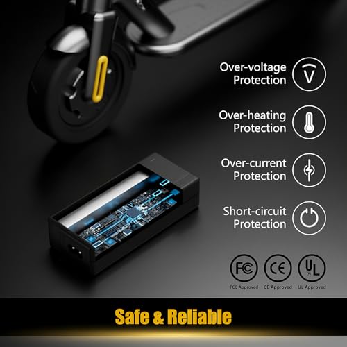 Carsty Hoverboard Charger 42V, Electric Scooter Charger with 5-in-1 Plugs | UL-certified 1.5A fast charging, compatible with Jetson, Segway, Gotrax