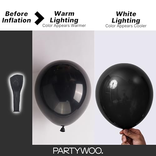 PartyWoo Black Balloons 152pcs Different Sizes of 18 12 10 5 Inch | Balloons for Baby Shower Birthday Graduation Casino Gaming Anniversary Race Car Baby Party Decorations Black-Y18