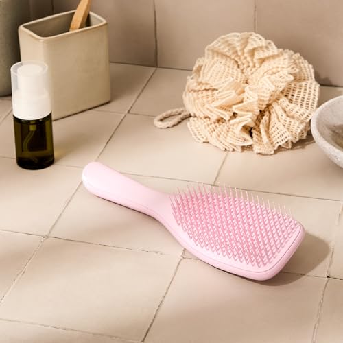 Tangle Teezer Ultimate Detangler Brush, Straight to Wavy, Millennial Pink | Patented two-tier, regular-flex teeth reduce breakage & split ends on wet or dry hair; Shower-friendly hairbrush for all ages