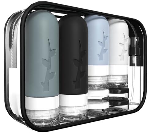 18pack Travel Bottles for Toiletries,TSA Approved Silicone Travel Containers for Toiletries,Leak Proof Refillable Liqus Shampoo And Conditioner travel Essentials toiletry Bottles