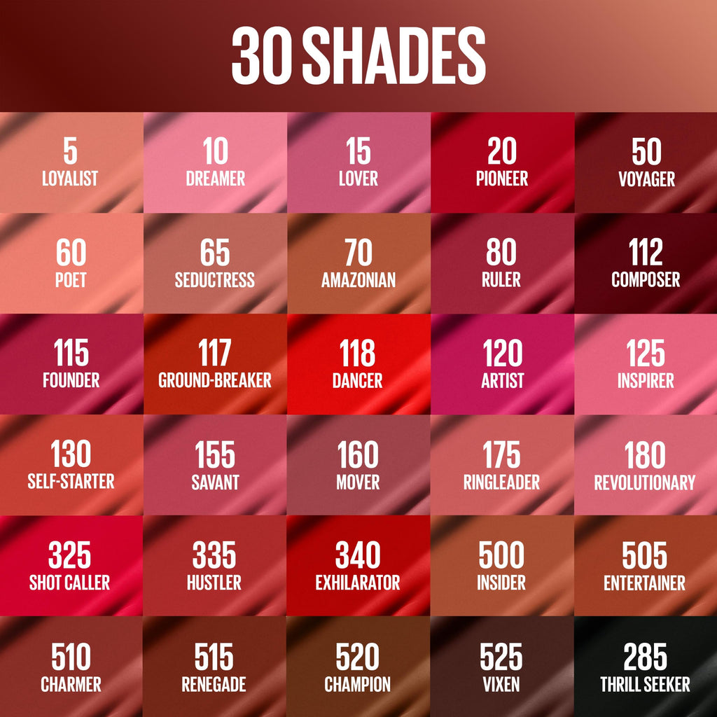 Maybelline Super Stay Matte Ink Liquid Lipstick Makeup, Exhilarator | Ruby Red Lipstick, Long-Lasting, Non-Transferring, High Impact Lip Color, Up to 16HR Wear