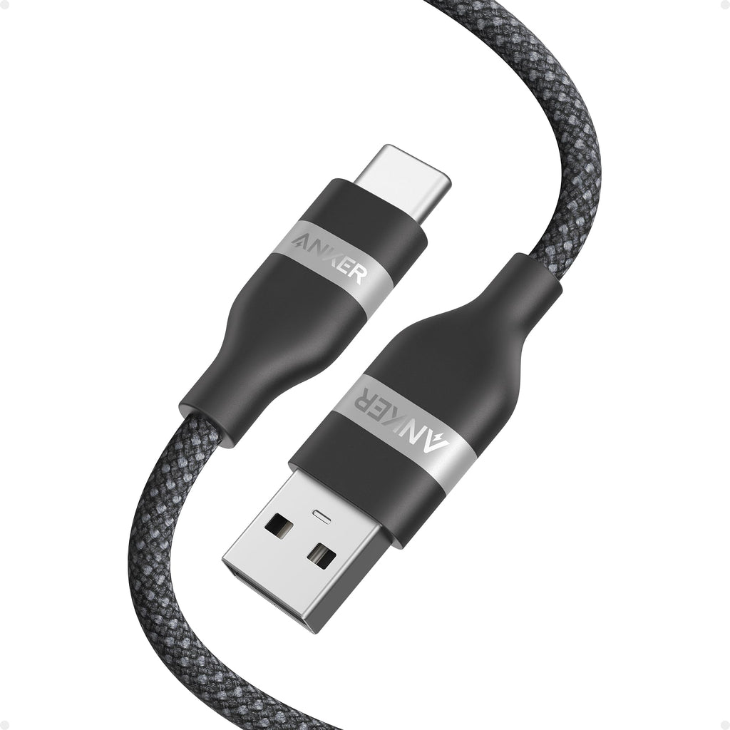 Anker Nano USB A to USB C Cable, CarPlay USB to USB C Cable (3 ft, Balck) | Upcycled-Braided Cord for CarPlay, iPhone 17 / 16 Series, Samsung Galaxy Note20, and More