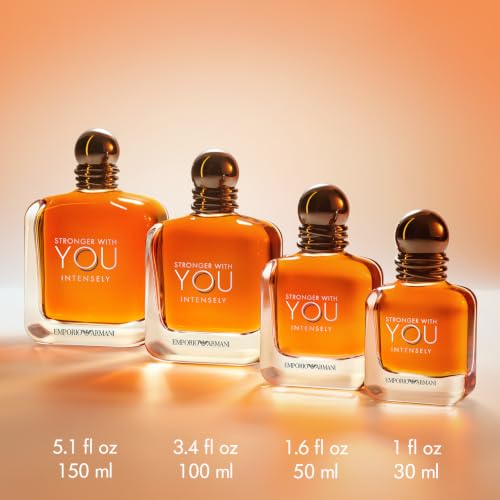 Armani Beauty Stronger With You Intensely - Warm & Spicy Cologne for Men | Long Lasting Fragrance with Pink Pepper, Lavender & Vanilla - Iconic Woody Mens Scent Perfect for Date Night