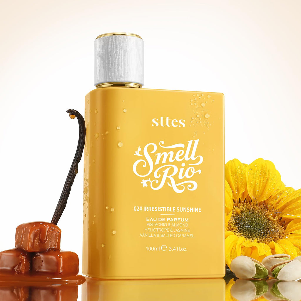 Sttes #02 Irresistible Sunshine Perfumes for Women, Pistachio, Vanilla, Caramel Eau de Parfum, 3.4 fl oz, Sweet Gourmand Fall Fragrance