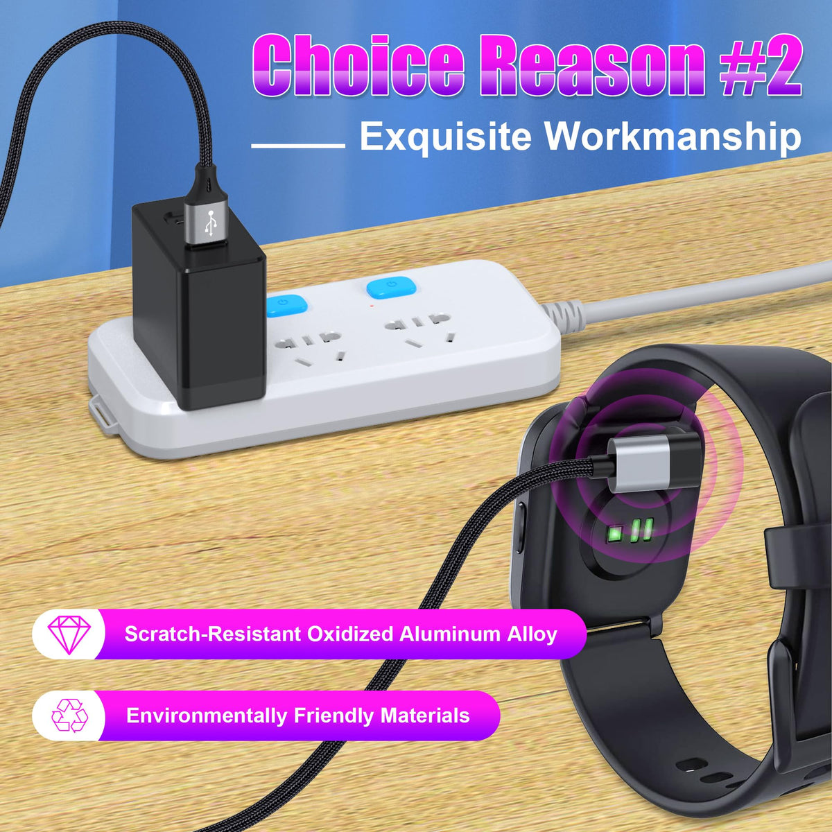 AGVEE 2 Pack 3.3ft Charger for Garmin Watch, L-Shape Charging Cable | For Approach, BarkLimiter, D2, Enduro, Epix, Fenix, Forerunner, Instinct, Quatix, Tactix, Venu, Vivoactive, Vivomove