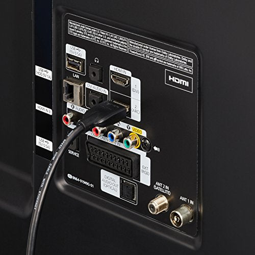 Amazon Basics HDMI Cable, 6ft, 4K@60Hz, High-Speed 4K HDMI 2.0 Cord with Ethernet, 18Gbps, 2160p, 48 bit, Compatible with TV/PS5/Xbox/Roku/Blu-ray, Black