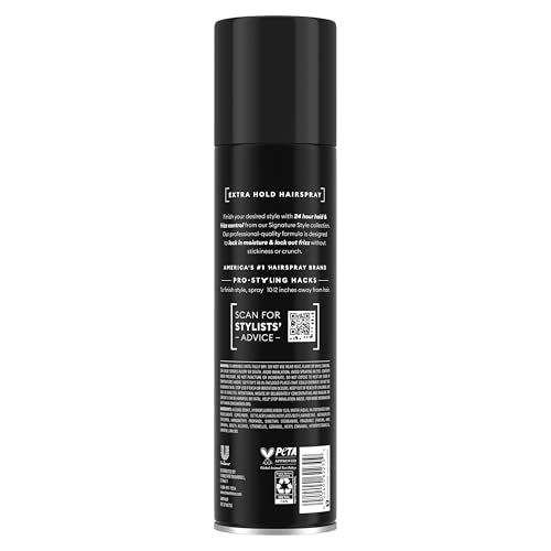 TRESemmé Extra Hold Hairspray 14.6 oz | For 24-Hour hold, Frizz Control, With Pro Lock Tech™, Paraben-Free, Strong hold hairspray, Aerosol