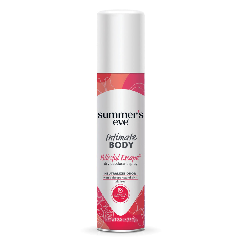 Summer's Eve Daily Refreshing Feminine Spray, Blissful Escape, 2 Oz | Talc-Free, Daily Body Spray for Women, Feminine Care that Neutralizes & Reduces Body Odor, Gynecologist-Tested, On-The-Go