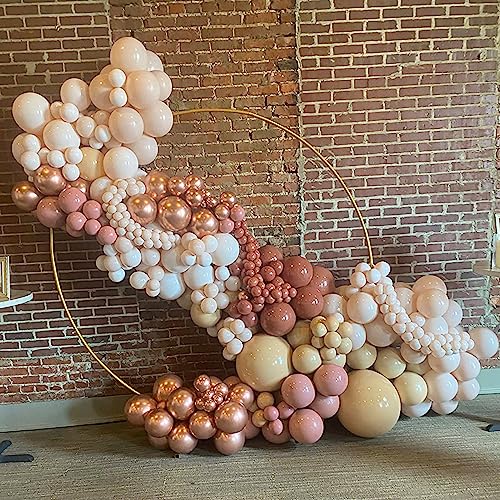 Retro Blush Pink Balloons 60 Packs 12 Inch Latex Balloons | Dusty Pink Metallic Rose Gold Nude Balloons for Pumpkin Baby Shower Girls Women Boho Birthday Bridal Wedding Decorations