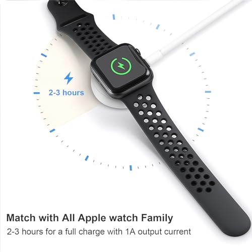 Fast Charger for Apple Watch Charger, 3.3FT USB A iWatch Charger, White | Fast Charging Magnetic Wall Plug/Charger Block Portable Travel Essentials Series 11/10/9/8/7/6/5/4/3/2/1/SE/SE2/SE3
