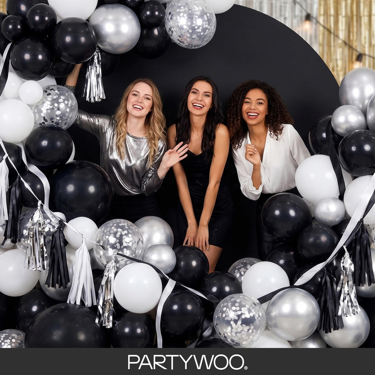 PartyWoo Black Balloons 152pcs Different Sizes of 18 12 10 5 Inch | Balloons for Baby Shower Birthday Graduation Casino Gaming Anniversary Race Car Baby Party Decorations Black-Y18