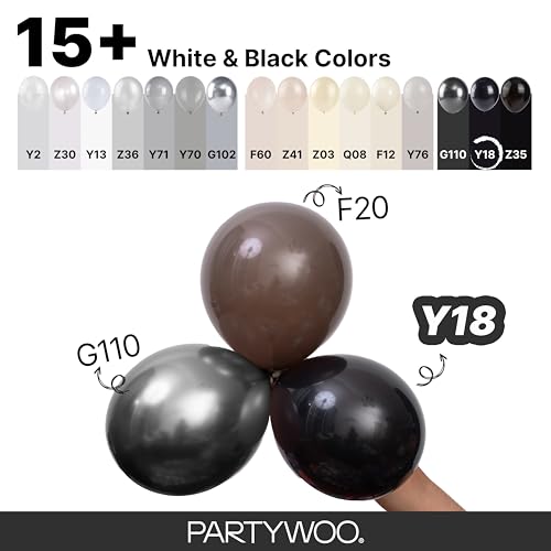 PartyWoo Black Balloons 152pcs Different Sizes of 18 12 10 5 Inch | Balloons for Baby Shower Birthday Graduation Casino Gaming Anniversary Race Car Baby Party Decorations Black-Y18