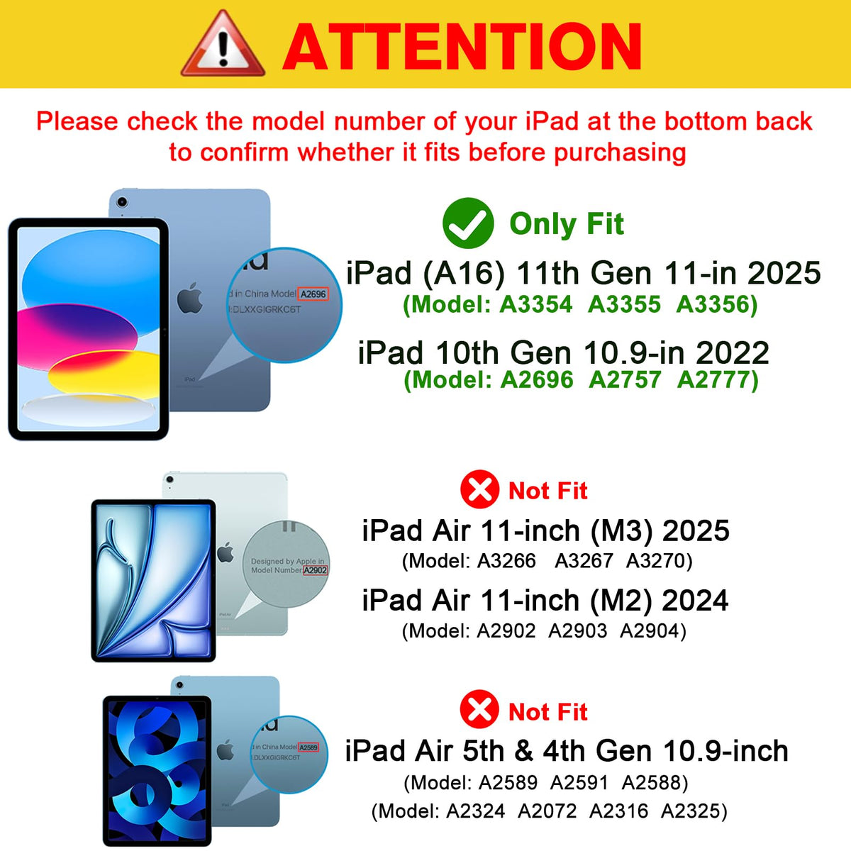 ProCase for iPad A16 11th/10th Generation Case with Pencil Holder -Black | 11 Inch 2025/10.9 Inch 2022, a16 iPad Case 11 10 Gen Cover with Pen Holer, Hybrid Soft TPU Back, Touch ID, Auto Wake/Sleep
