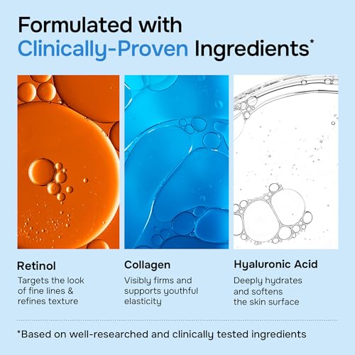 SimplyVital Face Moisturizer Retinol Collagen Hyaluronic Acid Cream 1.7 oz | Anti-Aging, Moisturizer Face Cream for Women & Men, Visibly Firming, Hydrating Neck Care, Day & Night Skin Care, Silky Feel