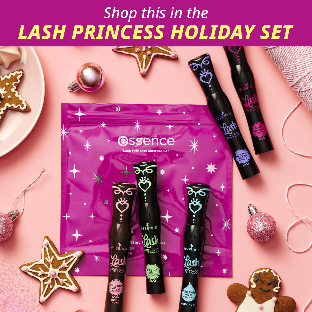 essence Lash Princess False Lash Waterproof Mascara, Black (Pack of 1) | Lengthens & Adds Volume, No Smudge, No Flake, Long Lasting, Fiber Brush, Vegan & Cruelty Free, Paraben Free