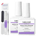 SAVILAND 2 Pcs Gentle Acrylic Nail Remover Kit Set for Acrylic Nails | No soaking, No wrapping, Cuticle Oil & Nail File Tools, Zero Residue, Remove Dip Nails Gel Nail Polish, Home Salon Use