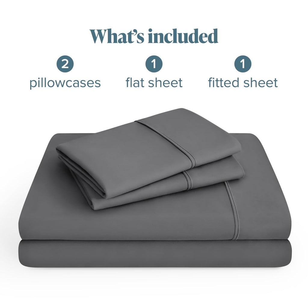 Bare Home Queen Sheet Set - 1800 Ultra-Soft (Queen, Grey) | Deep Pockets 6 to 15 Inches, Breathable, Hypoallergenic, Hotel Luxury, Easy Fit, Soft, All-Season