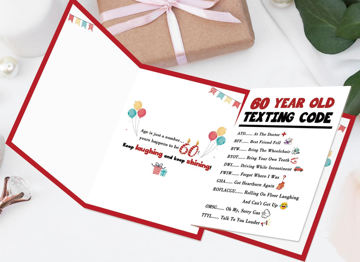 Funny 60th Birthday Card Gift Decorations for Women Men Him Her