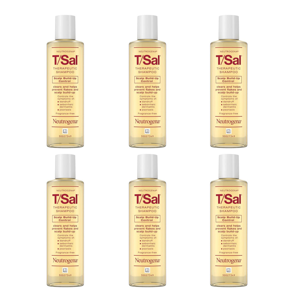 Neutrogena T/Sal Shampoo, Therapeutic Dandruff Control, 4.5 Fl. Oz | Scalp Build-up Shampoo, 3% Salicylic Acid, Scalp Psoriasis Treatment, Seborrheic Dermatitis Shampoo, Fragrance Free
