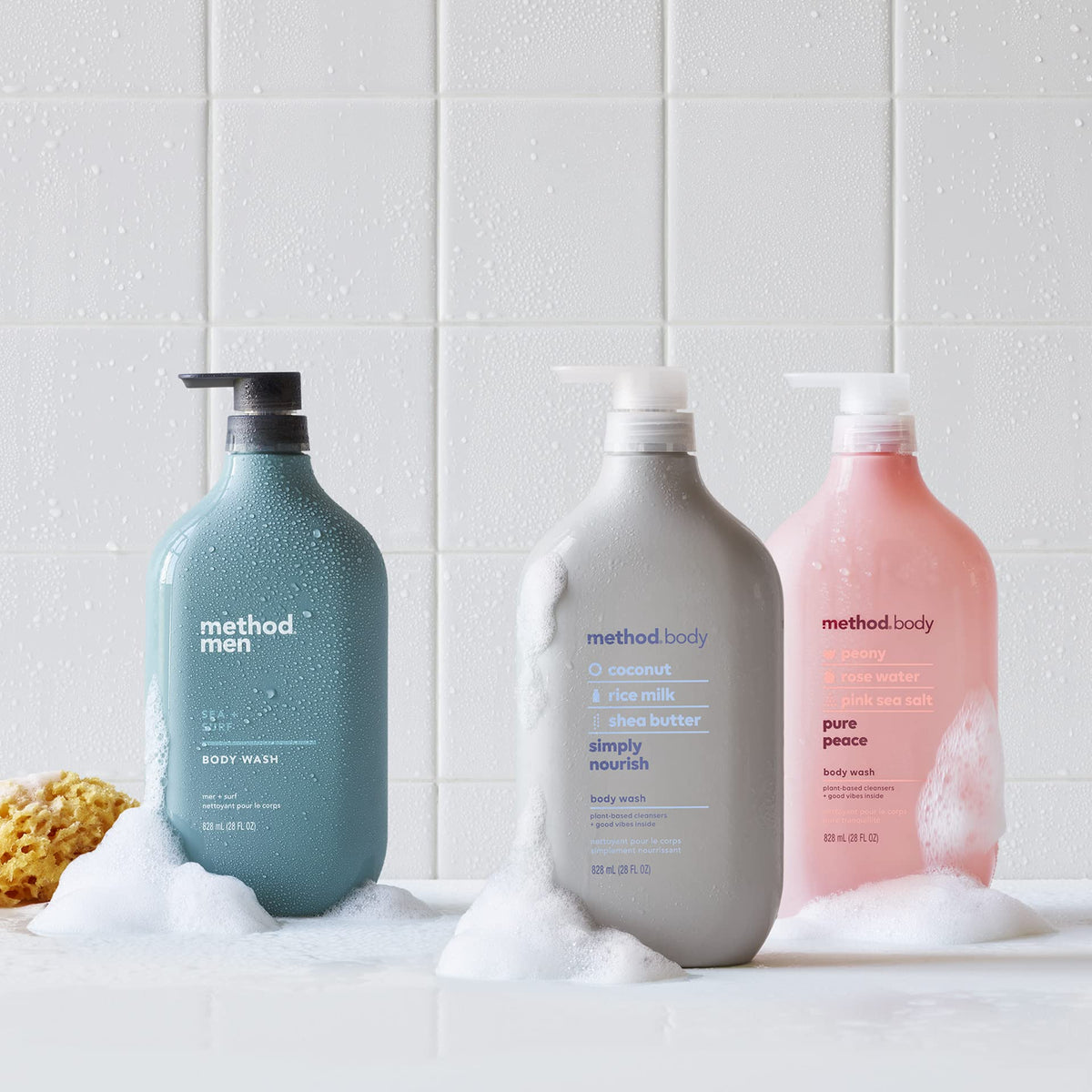 method Body Wash, Simply Nourish, 28 fl oz | Soothing Formula, Leaves Skin Feeling Soft & Moisturized, Made Without Parabens, Notes of Coconut, Rice Milk & Shea Butter