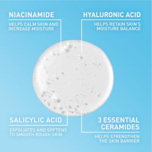 CeraVe Renewing Salicylic Acid Cleanser, Gentle Exfoliating Face Wash, 16oz | Skin Care with Hyaluronic Acid & Niacinamide, Facial Cleanser, Face Cleanser, Ceramides, Fragrance Free, Non-Comedogenic