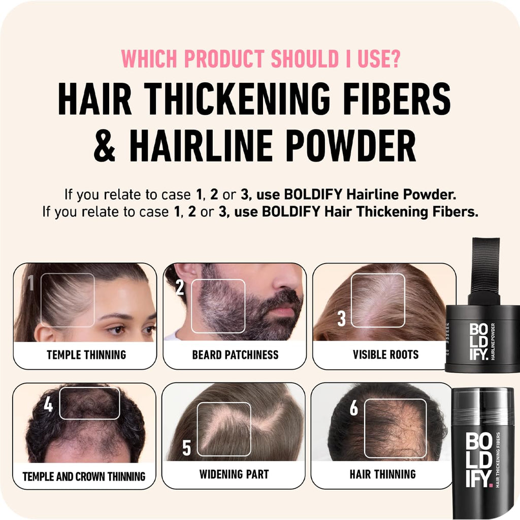 Boldify Hairline Powder, Root Touch Up Hair Color Dark Brown 4g | Instantly Fills Thinning Hair & Sparse Hairlines - Root Cover Up for Gray Hair - Water-Resistant, Sweat-Proof 24-Hour Wear