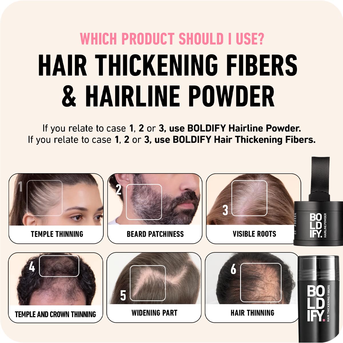 Boldify Hairline Powder, Root Touch Up Hair Color Dark Brown 4g | Instantly Fills Thinning Hair & Sparse Hairlines - Root Cover Up for Gray Hair - Water-Resistant, Sweat-Proof 24-Hour Wear