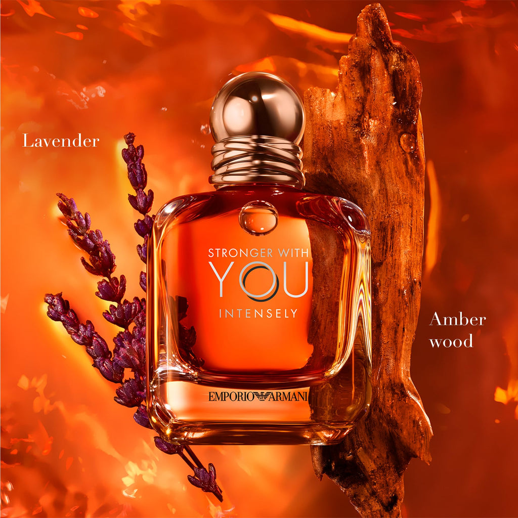 Armani Beauty Stronger With You Intensely - Warm & Spicy Cologne for Men | Long Lasting Fragrance with Pink Pepper, Lavender & Vanilla - Iconic Woody Mens Scent Perfect for Date Night