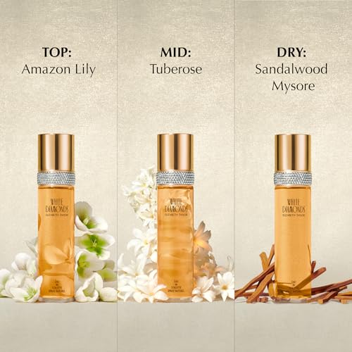 Elizabeth Taylor White Diamonds Eau de Toilette for Women, 3.3 fl oz | Women's floral chypre eau de toilette. Perfume with notes of lily, neroli, warm amber, and sandalwood.
