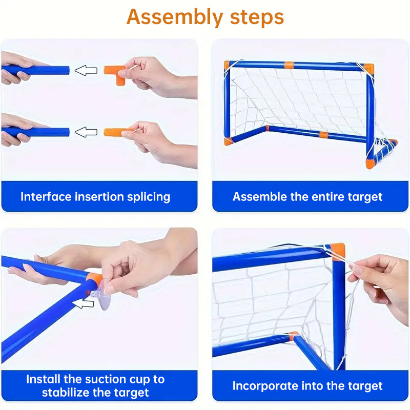 Mini Foldable Soccer Goal Set for Indoor Outdoor Kids Playtime