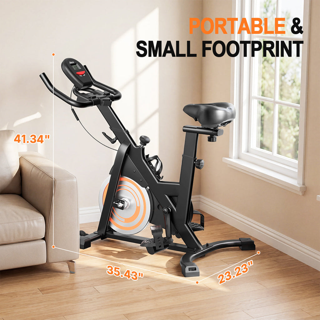 RELIFE Rebuild Your Life Compact Exercise Bike Indoor Cycling Bike Fitness Stationary Bike with Adjustable Resistance for Home Gym Workout 330LBS