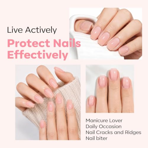 modelones Nail Strengthener and Growth Nail Hardener Pink Nail Polish | Nail Stuff Extra Strong and Growth Nail Repair Damaged Nails Strengthening Polish Ridge Filler for Nails & Toenails 15ML