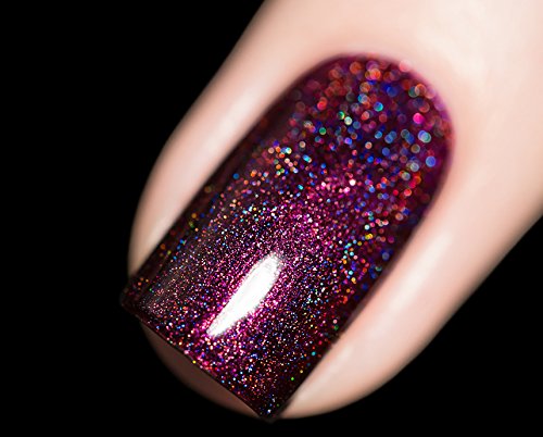 ILNP Black Orchid - Deep Burgundy Holographic Nail Polish, Long Lasting Non Gel, Chip Resistant, Non-Toxic, Vegan, Cruelty Free