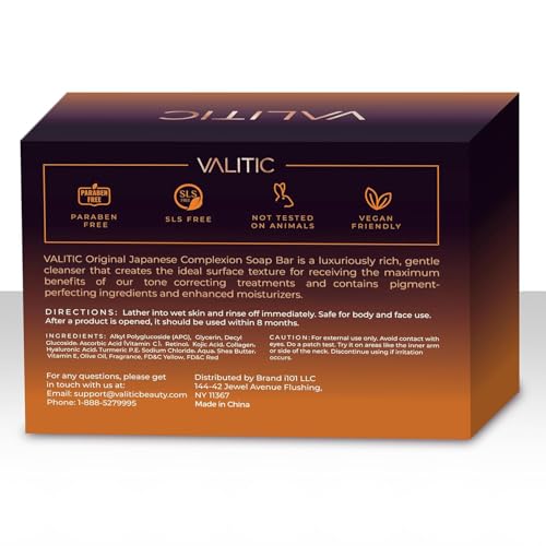 VALITIC Kojic Acid Dark Spot Remover Soap Bars, Turmeric Bar Soaps 2 Pack | Original Face and Body Wash Bath Soap for Women and Men with Vitamin C, Retinol, Collagen, Hyaluronic Acid, Shea, Olive Oil