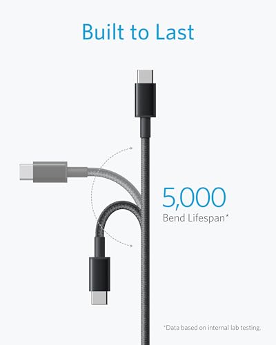 Anker USB C to USB C Cable, 60W Fast Charging Cable (2-Pack, 6 ft, Black) | For iPhone 18 / 17 Series, iPad mini 6, and More