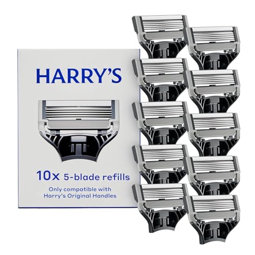 Harry's Original Razor Blades for Men - 10 Count | Premium Razor Blade Refill Cartridges - German Engineered