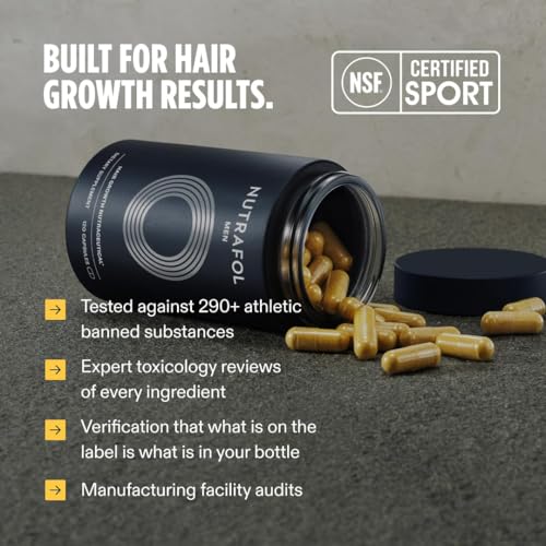 Nutrafol Men Hair Growth Supplements, Ages 18-49, 1-Month Bottle | #1 Dermatologist-Recommended Hair Growth Supplement Brand, Clinically Tested for Visibly Thicker Hair and Scalp Coverage