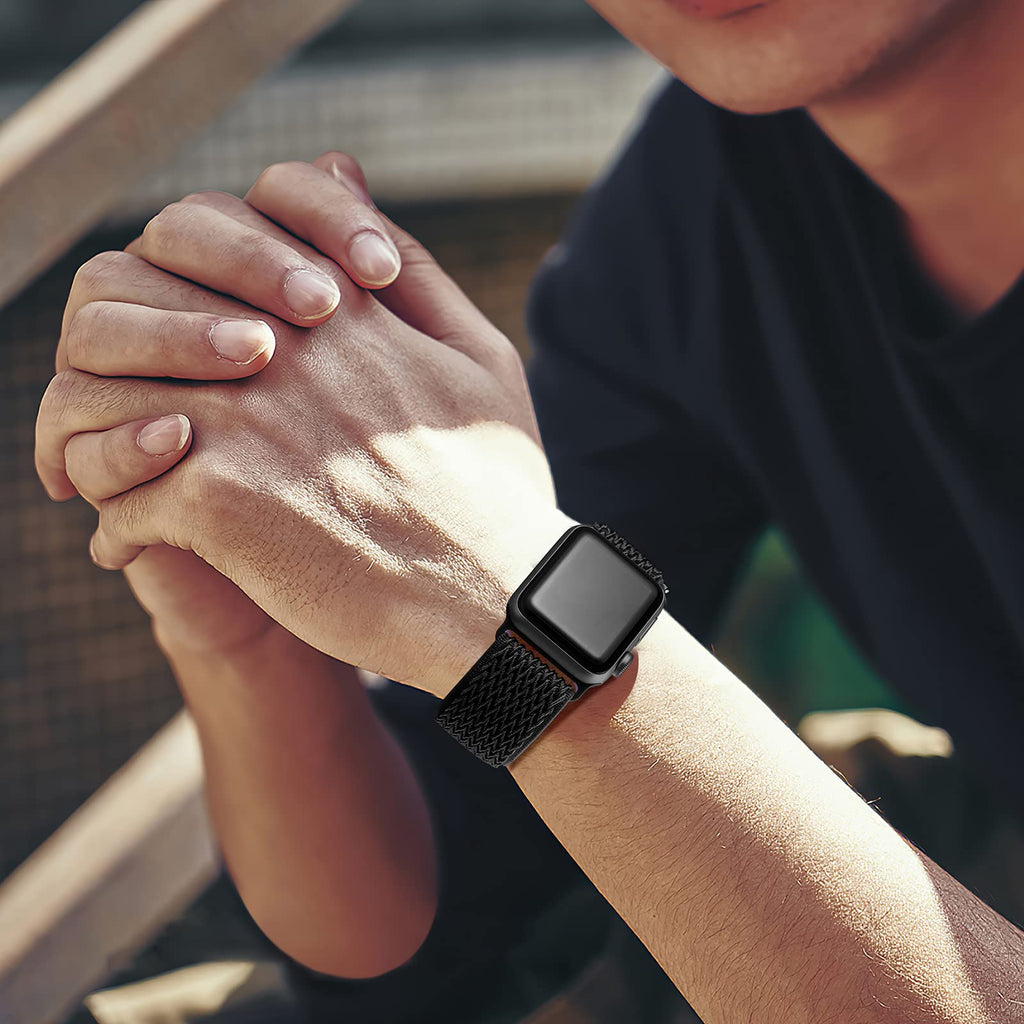 Lerobo Stretchy Nylon Band Compatible with Apple Watch Bands for Women Men | Soft Solo Loop Sport Strap for iWatch Series 12 11 10 9 8 7 6 5 4 3 2 1 SE Ultra 38/40/41/42/44/45/46/49mm, Breathable