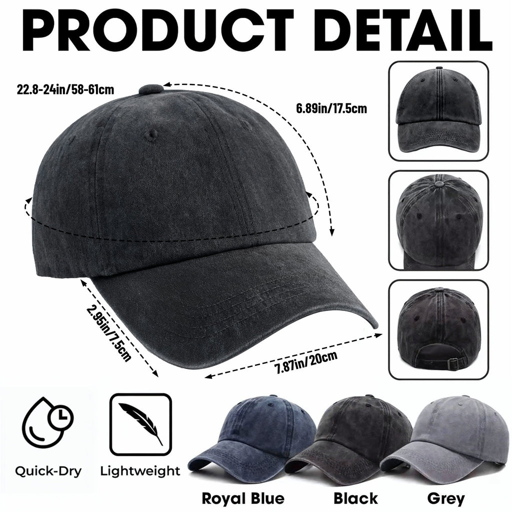 I Tried To Retire But Now I Work For My Wife CEO Text - Personalized Custom Washed Denim Cap - RETIRE088_WDCAP