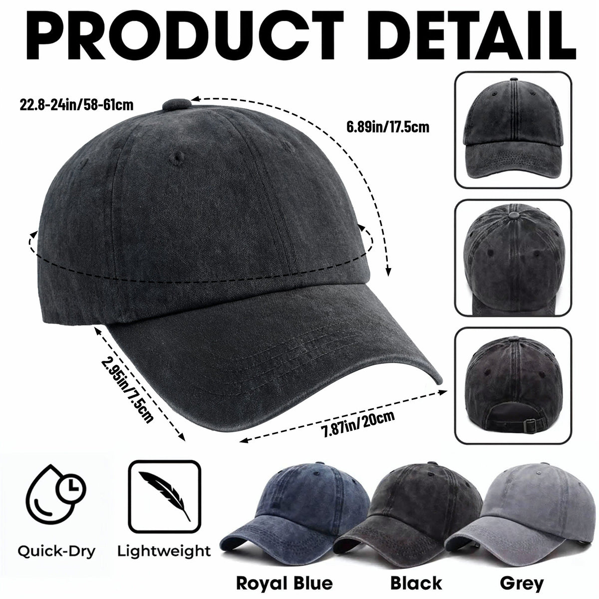 I Tried To Retire But Now I Work For My Wife CEO Text - Personalized Custom Washed Denim Cap - RETIRE088_WDCAP