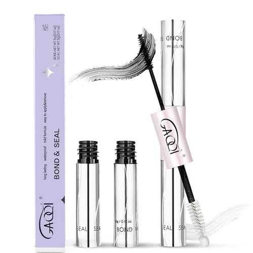 GAQQI Lash Cluster Glue, Waterproof Bond and Seal Lash Glue, Black - 10ml | Strong Hold 3-7days, Latex-free & Formaldehyde-free, Waterproof, For Cluster/ Individual/ Strip Lashes, Easy to Use