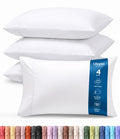 Pillow Covers Queen Size Set of 4, Soft and Comfy Pillow Cases, White | Hotel-Style Comfort, Extra Soft With Envelop Closure for Kids, Women & Men