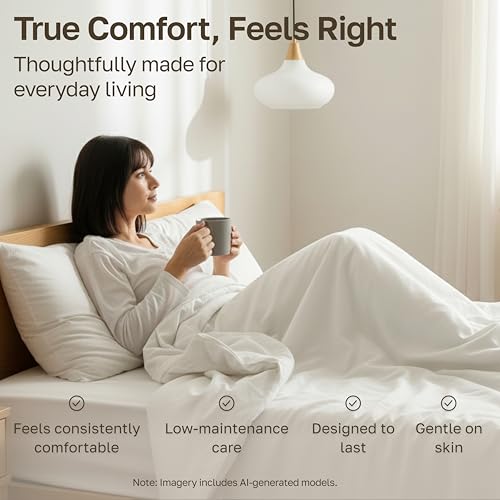 California Design Den Soft 100% Cotton Sateen Queen Bed Sheets Set, White | 400 Thread Count Backed by Good Housekeeping Seal, 16" Deep Pocket, All-Around Elastic, Durable, Easy Care