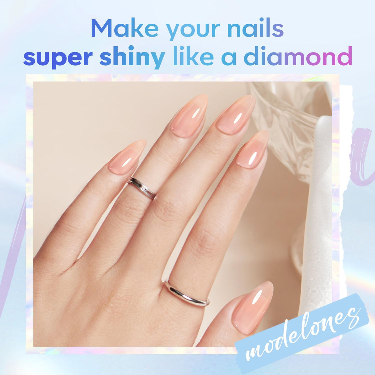 modelones Gel Top Base Coat Set 15ml 2026 Upgrade No Wipe Super Shine | Clear Glossy Gel Polish Acid Free Shiny for Press Ons Acrylic Gel Nail Art Soak Off U V Lamp Cure DIY Home Salon Manicure