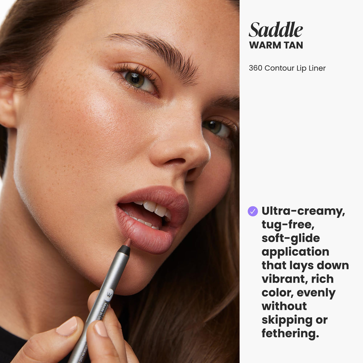 Wonderskin Lipliner Pencil - 360 Contour Lipliner, Longwear, Waterproof | Waterproof saddle lip liner, longwear formula glides on smoothly for precise definition and all-day lip contour.