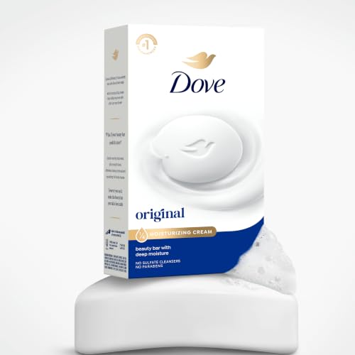 Dove Beauty Bar Soap Original 8 Count for Soft, Smooth Skin, with 1/4 Moisturizing Cream 3.75 oz