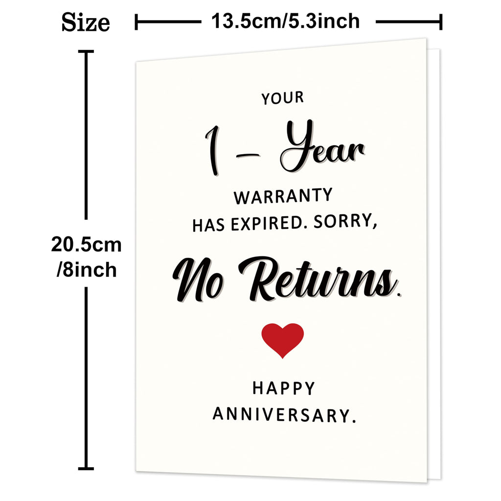 Smithtuy Funny 1st Anniversary Card, Anniversary Card Gifts for Men Women | Wedding Anniversary Cards Gifts for Husband Wife Couples, 1 Year Anniversary Cards Gifts for Boyfriend Girlfriend Him Her