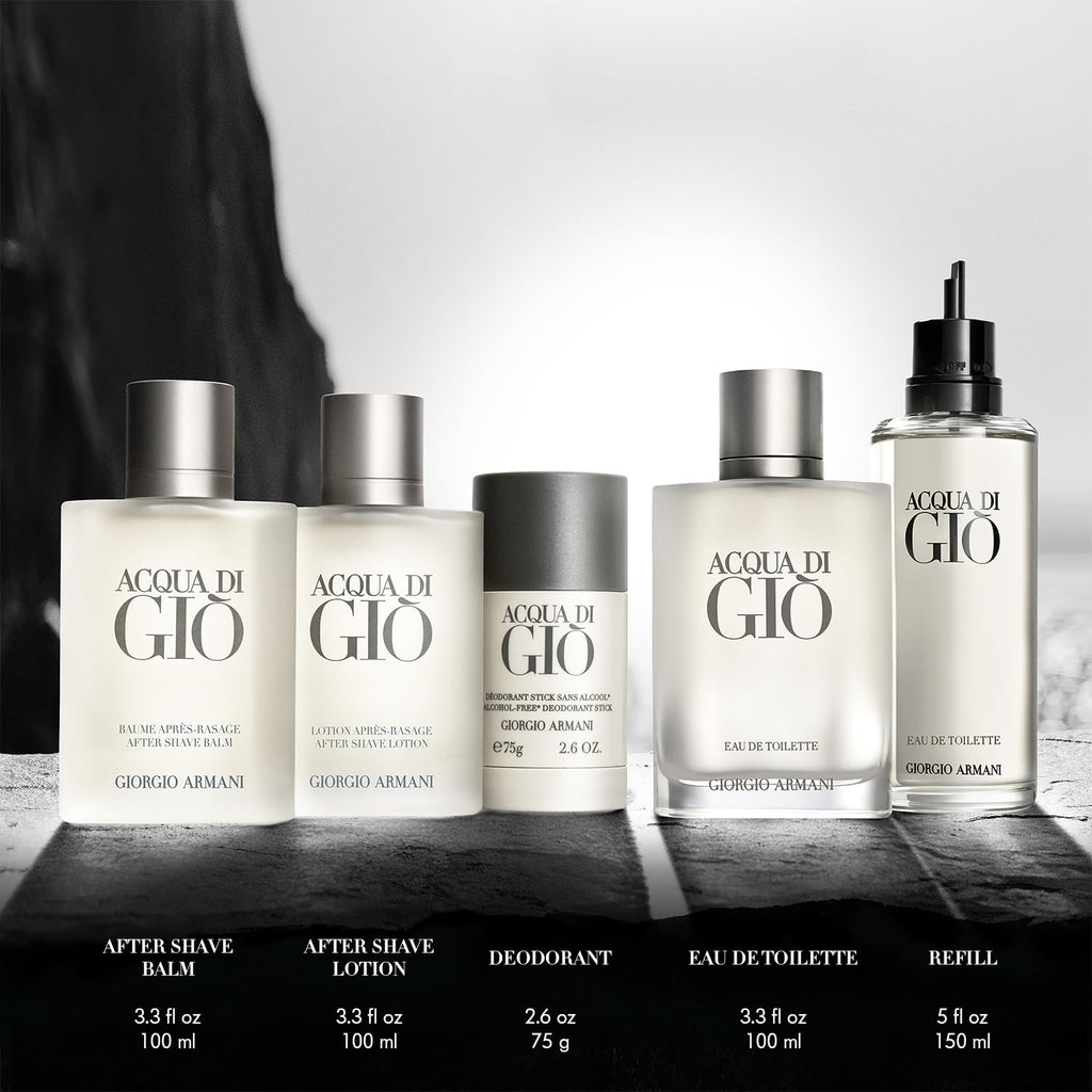 Armani Beauty Acqua di Giò Eau de Toilette - Fresh Aquatic Mens Cologne | Fragrance with Bergamot, Marine Notes & Cedarwood - Long Lasting Clean & Citrusy Mens Scent - Perfect for Everyday Wear
