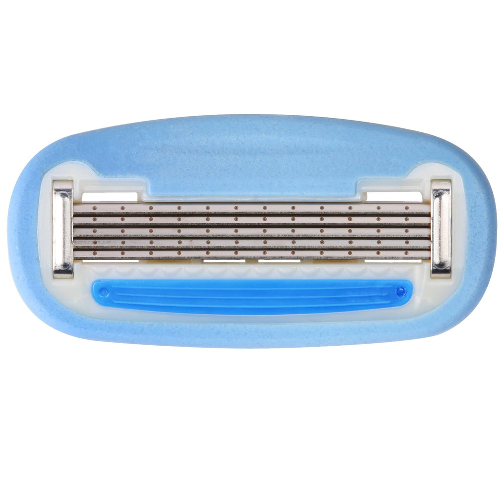 Amazon Basics 5-Blade Extra Smooth Razor for Women with Moisturizing Strips, Handle, 2 Cartridge Refills & Shower Holder (Previously Solimo)